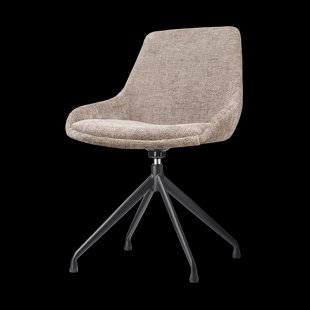 Nola-Isa draaibare eetkamerstoel bruin - zwart onderstel