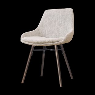 Nena-Isa eetkamerstoel beige gemêleerd - walnoot houten onderstel