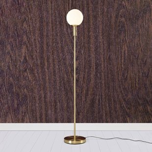 Markslöjd Vloerlamp Minna, messingkleurig, glas, ijzer, hoogte 145 cm