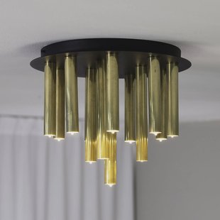 Markslöjd Gocce plafondlamp, 13-lichts, messing/zwart, ijzer, G9