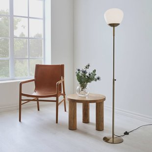Markslöjd Vloerlamp Rise, antiek messing, ijzer, glas, hoogte 150 cm