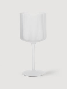 Mondgeblazen rode wijnglazen Ripple met groefreli&euml;f, 2-delig