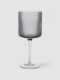 Mondgeblazen rode wijnglazen Ripple met groefreli&euml;f, 2-delig