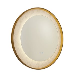 Searchlight Luxo - spiegel met verlichting - Ø 80 cm - 17W LED incl. - IP44 - goud