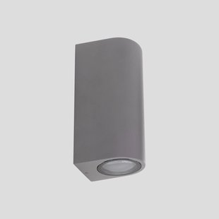 LEDS-C4 Eko dubbele buitenwandlamp, grijs, breedte 7 cm, aluminium