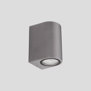 LEDS-C4 LED buiten wandlamp Eko Single, grijs, breedte 7 cm, aluminium