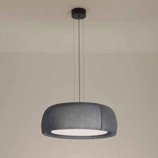 LEDS-C4 LED hanglamp Gong, grijs, 4.000 K, Ø 61,2 cm, stof