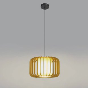 Hanglamp Forlight Viva, lichtbruin, hout, Ø 40 cm