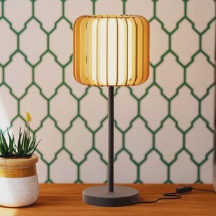 Forlight tafellamp Viva, lichtbruin, hout/metaal, hoogte 49 cm