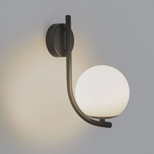 Forlight wandlamp Sfera Single, zwart, glas, breedte 12 cm