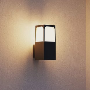 Forlight buitenwandlamp Veta, zwart, aluminium, breedte 9 cm