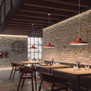 Linea Light LED hanglamp Miguel, rood, aluminium, 2.700 K