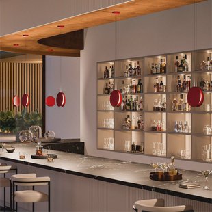 Linea Light LED hanglamp Yo-Yo, rood, 2.700 K, aluminium, PMMA, dimbaar