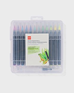 HEMA Brushpennen en hervulbare waterpenselen 26-delig