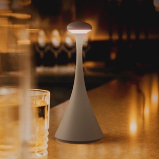 Sigor LED oplaadbare tafellamp Nudrop mini, grafietgrijs, IP54, dimbaar