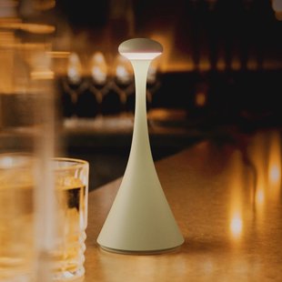 Sigor LED oplaadbare tafellamp Nudrop mini, saliegroen, IP54, dimbaar