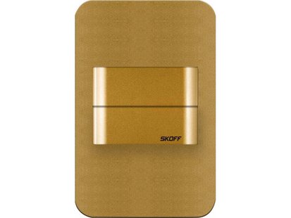 Skoff Duo Salsa - inbouw wandverlichting - 73 x 113 mm - 1,6W LED incl. - 10V - goud - 3000K