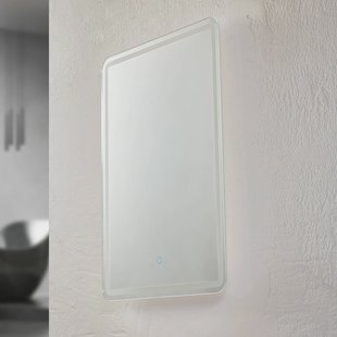 Lucande LED-spiegel Celestiel, hoekig, verwarmbaar, CCT, 70 cm