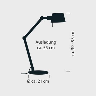HELL Medo bureaulamp, zandkleurig, hoogte 93 cm, E27