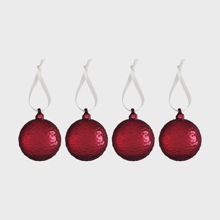 Cooee Design Gry Marble kerstbal Ø5 cm Deep red