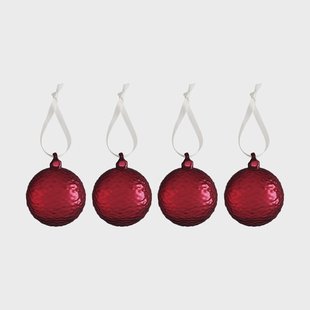 Cooee Design Gry Marble kerstbal Ø8 cm Deep red