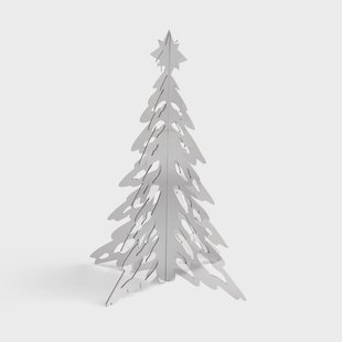 Cooee Design Pinetree decoratieboom 15 cm Stainless Steel