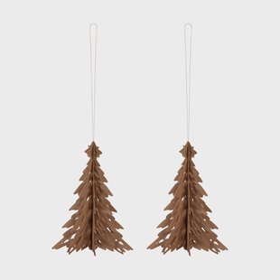 Cooee Design Paper Pinetree decoratiehanger 2-pack Coffee