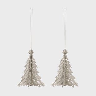 Cooee Design Paper Pinetree decoratiehanger 2-pack Sand