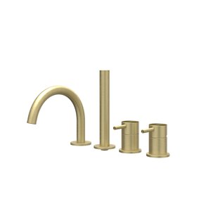 Badrandcombinatie IVY Concord 4-gats Mengkraan Met Uittrekbare Handdouche Draaibare Uitloop RVS316 Geborsteld Mat Goud PVD Badrandcombinatie IVY Concord 4-gats Mengkraan Met Uittrekbare Handdouche Draaibare Uitloop RVS316 Geborsteld Mat Goud PVD