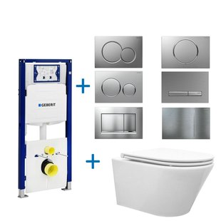 Geberit up320 Toiletset Vesta Tornado Flush Rimless | Met Zitting | Sigma Drukplaat
