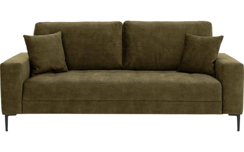 Goossens Bank Coco groen, stof, 2,5-zits, stijlvol landelijk