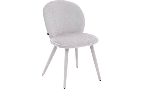 Goossens Eetkamerstoel Svend lichtgrijs stof leuning,