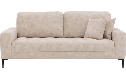 Goossens Bank Coco beige, stof, 2-zits, stijlvol landelijk