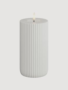 Handgemaakte LED kaars Solid Stripe, H 15 cm