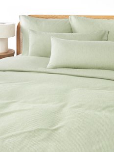 Flanellen dekbedovertrek Javon met fijne strepen