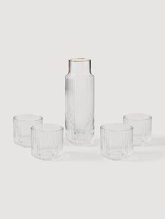 Mondgeblazen karaf Aleo met tumblers, 5-delig