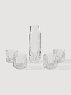Handgeblazen karaf Aleo met waterglazen, 5-delig