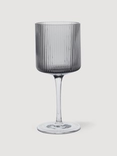 Mondgeblazen witte wijnglazen Ripple met groefreli&euml;f, 2-delig