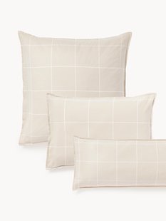 Geruite flanellen omkeerbare kussensloop Noelle van katoen