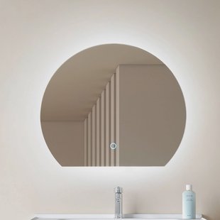 Lucande LED spiegel Celestiel, halfrond, CCT, Ø 50 cm