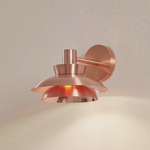 Lucande buitenwandlamp Thais, koperkleurig, roestvrij staal