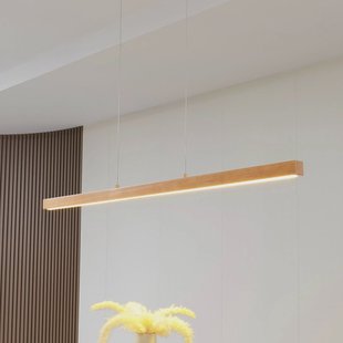 Lucande LED hanglamp Nihalo, hout, 122 cm, dimbaar, CCT