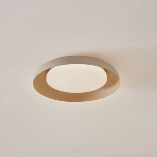 Lindby LED plafondlamp Florie, beige, metaal, Ø 40 cm