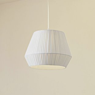 Lindby hanglamp Vitore, Ø 40 cm, textiel, wit