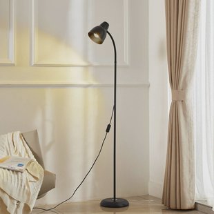 Lindby vloerlamp Tebbi, zwart, metaal, hoogte 150 cm