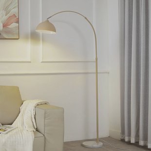 Lindby vloerlamp Tonka, beige, metaal/marmer, 180 cm, E27