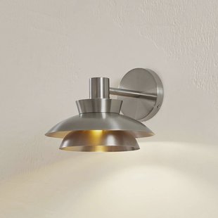 Lucande buitenwandlamp Thais, roestvrij staal, Ø 25 cm