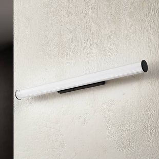 Lindby LED wandlamp Kirka, zwart, metaal, IP44, 90cm, CCT