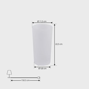 Lindby LED oplaadbare bloemenvaas Florista, RGB, IP54, Ø 12cm, wit