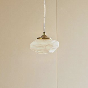 Lindby hanglamp Piatra, opaal/messing, glas, Ø 16 cm, G9